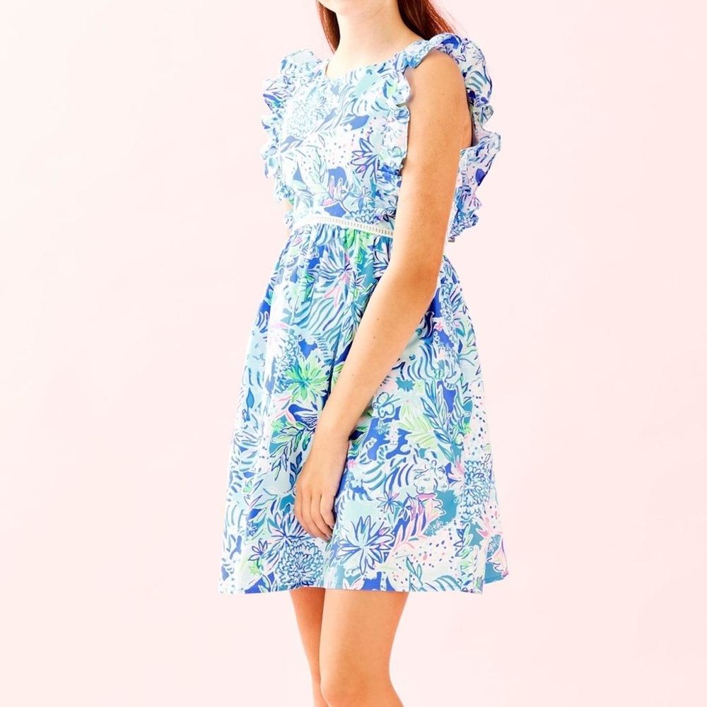 Lilly Pulitzer Blue and Green Kids Casual Dress
